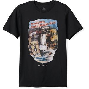 NWT New Brixton X Coors Collab Black "Brewed w/Rocky Mountain Water." T-Shirt